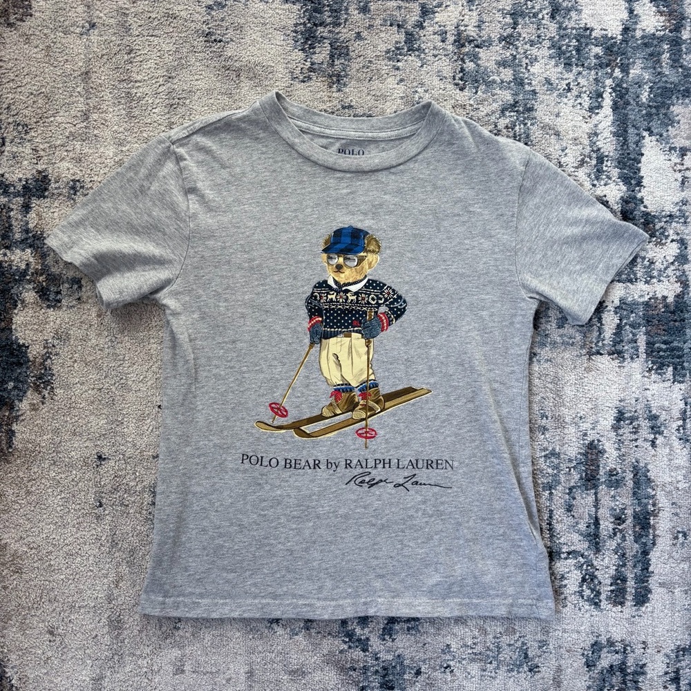 Ralph Lauren Gray Kids T-Shirt with Polo Bear